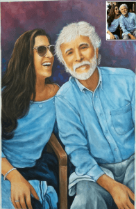 father's day oil portrait